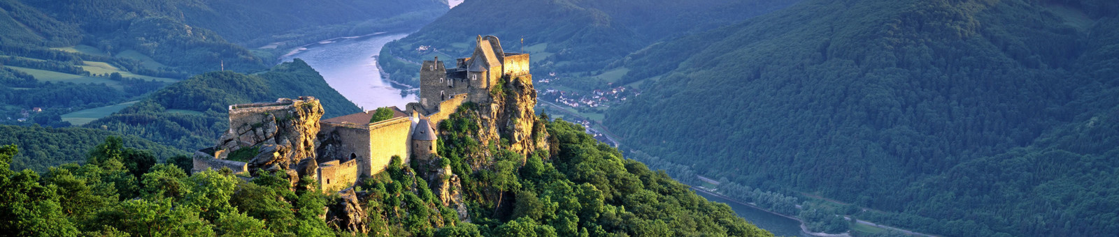     View of the Ruin of Aggstein in the Wachau Valley 